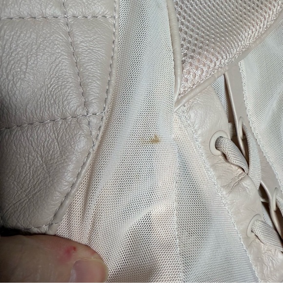 Blanc Noir Leather baby pink Moto Mesh Jacket Medium - Picture 11 of 12